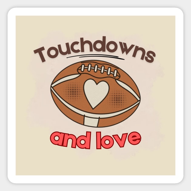 Vintage American Football: Touchdowns and Love for Coach's Wife & Football Mom Sticker by Tecnofa